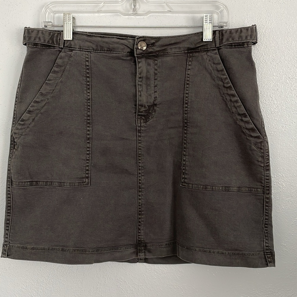 Listicle‎ Dark Gray Stretch Denim Twill Mini Skirt Large
